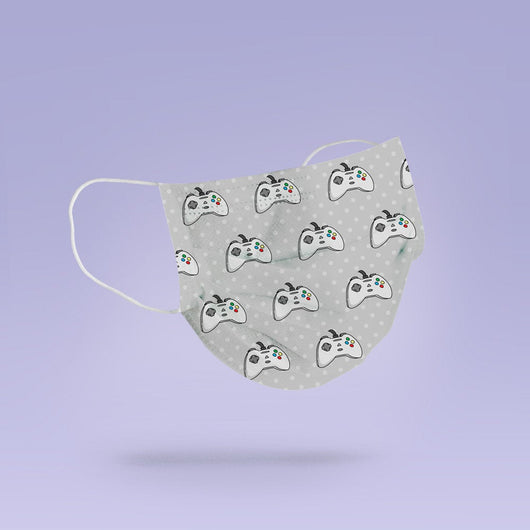 Gamer Mask - Gray Game Console - Washable & Reusable Cloth Face Mask Cover