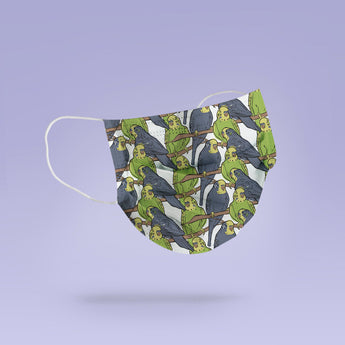 REUSABLE FACE MASK -  Soft, Cloth, Anti-Dust, Washable, Re-Usable, Parrot Print Adult Mouth Cover - Parrot Face Mask