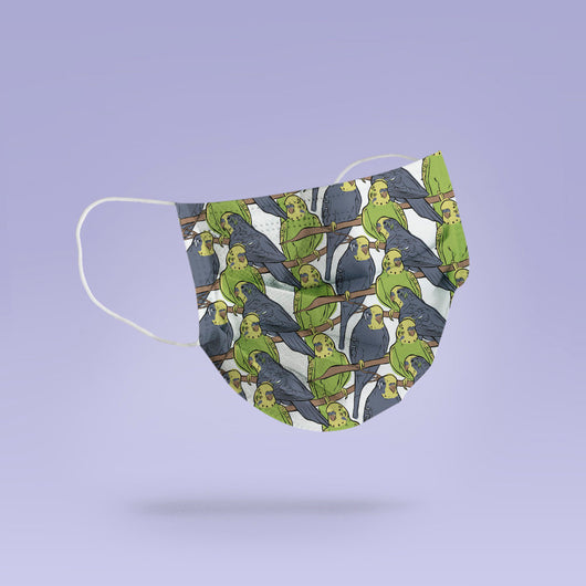 REUSABLE FACE MASK -  Soft, Cloth, Anti-Dust, Washable, Re-Usable, Parrot Print Adult Mouth Cover - Parrot Face Mask