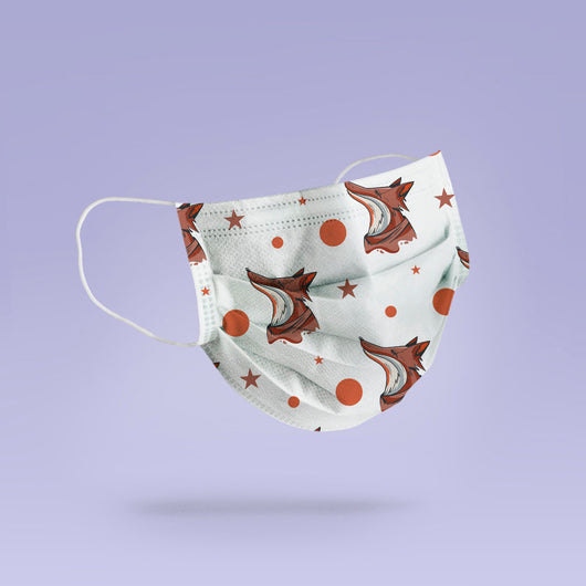 REUSABLE FACE MASK -  Soft, Cloth, Anti-Dust, Washable, Re-Usable, Abstract Fox in Space Adult Mouth Cover - Fox Face Mask