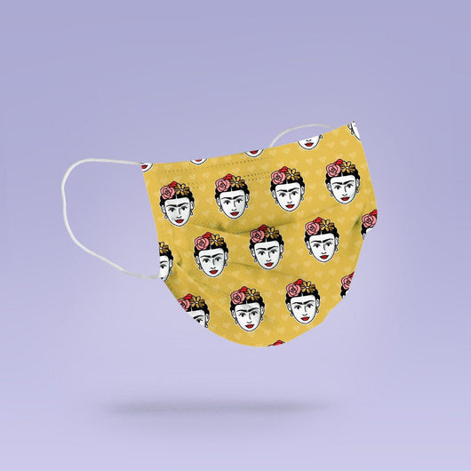 Washable & Reusable Frida Kahlo With Flowers Cute Face Mask Cover