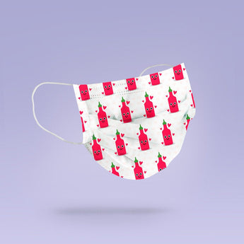 Washable & Reusable Sriracha Hot Sauce Lover Cute Face Mask Cover