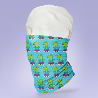 Washable & Reusable Yoga DinosaurThemed Face Shield - Face Mask