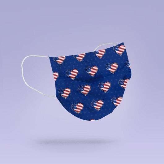 Washable & Reusable Red White And Blue American Flag Patriotic Face Mask Cover - Usa Pride - 4th Of July