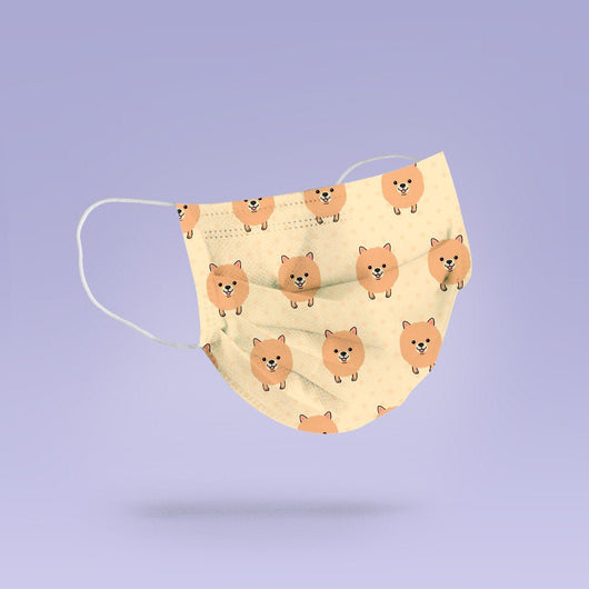 Washable & Reusable Pomeranian Dog Cute Cloth Face Mask Cover