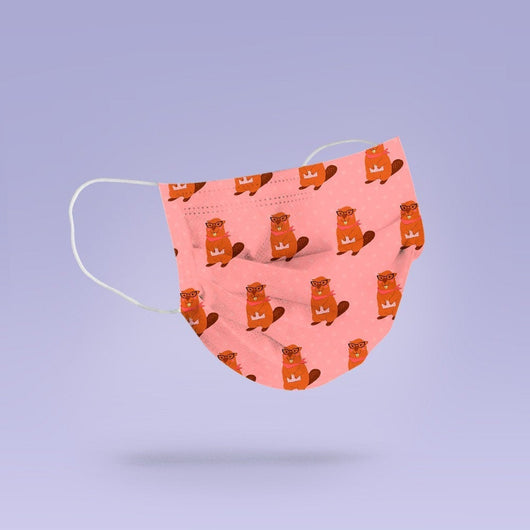 Washable & Reusable Cloth Pink Beaver Face Mask Cover