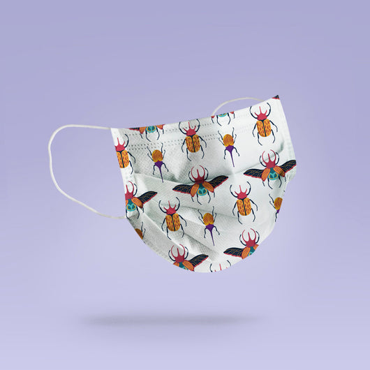 REUSABLE FACE MASK - Soft, Cloth, Anti-Dust, Washable, Re-Usable, Beetle Mouth Cover - Beetle Face Mask