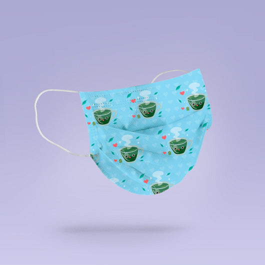 Washable & Reusable Matcha Green Tea Cloth Face Mask Cover