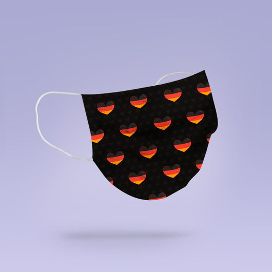 Washable & Reusable German Hearts Mask Cover - Cute Face Mask - Germay