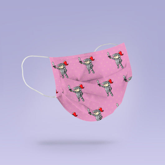 Cute Knight Themed Face Mask Cover - Cute Face Mask - Purple Knight