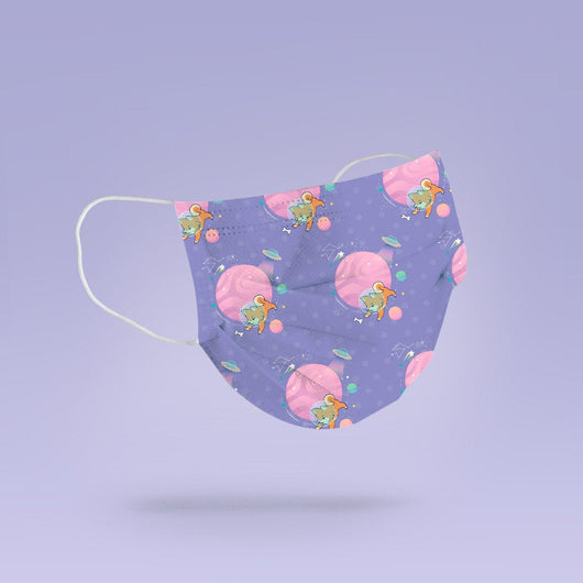 Washable & Reusable Space Purple Shiba Inu Dog Cloth Face Mask - Cute Face Masks