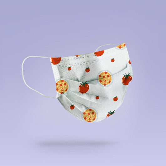 REUSABLE FACE MASK -  Soft, Cloth, Anti-Dust, Washable, Re-Usable, Tomato and Pasta Adult Mouth Cover - Italian Face Mask