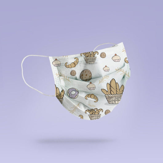 REUSABLE FACE MASK -  Soft, Cloth, Anti-Dust, Washable, Re-Usable, Bread Cupcake Adult Mouth Cover - Baker Face Mask