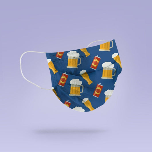 REUSABLE FACE MASK -  Soft, Cloth, Anti-Dust, Washable, Re-Usable, Beer Adult Mouth Cover - Beer Face Mask