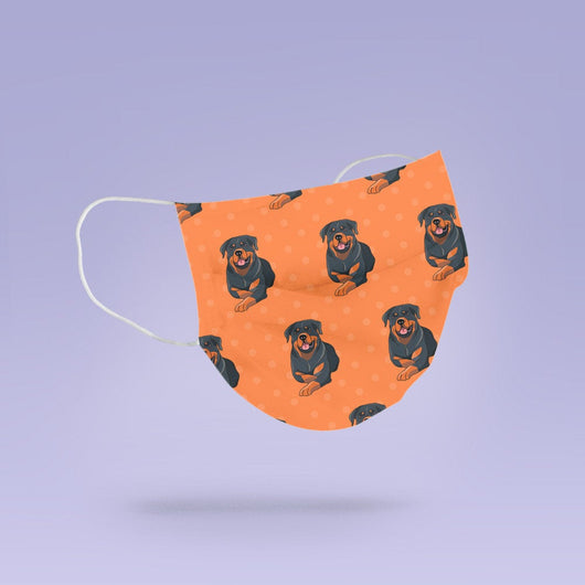 REUSABLE FACE MASK - Soft, Cloth, Washable, Re-Usable, Rottweiler Face Mask - Adult Mouth Cover - Rottweiler Face Mask