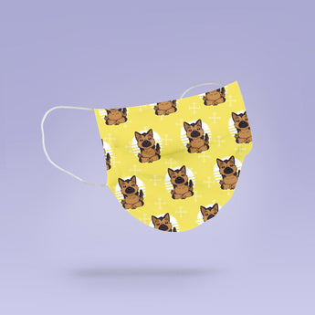 REUSABLE FACE MASK - Soft, Cloth, Washable, Re-Usable, Zen Yoga German Shepherd Face Mask - Adult Mouth Cover - German Shepherd Face Mask