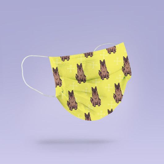 REUSABLE FACE MASK - Soft, Cloth, Washable, Re-Usable, Sitting German Shepherd Face Mask - Adult Mouth Cover - German Shepherd Face Mask