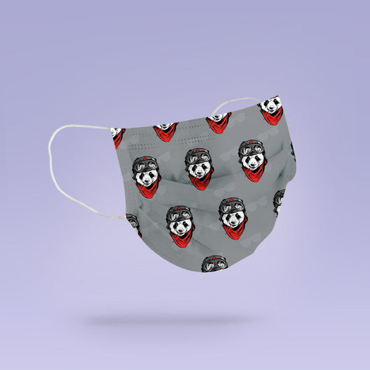 REUSABLE FACE MASK - Soft, Cloth, Washable, Re-Usable, Pilot Panda Face Mask - Adult Mouth Cover - Cute Panda Face Mask