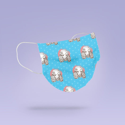 REUSABLE FACE MASK - Soft, Cloth, Washable, Re-Usable, Poodle Face Mask - Adult Mouth Cover - Poodle Face Mask