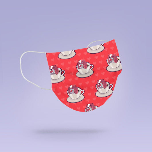 REUSABLE FACE MASK - Soft, Cloth, Washable, Re-Usable, King Charles Spaniel Teacup Mask - Mouth Cover - King Charles Cavalier Face Mask