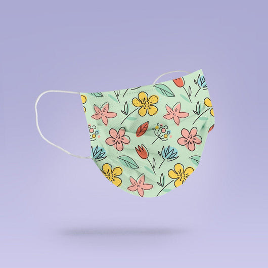 REUSABLE FACE MASK - Soft, Cloth, Washable, Re-Usable, Cool Trendy Flower Pattern Mask - Mouth Cover -Flower Pattern Face Mask
