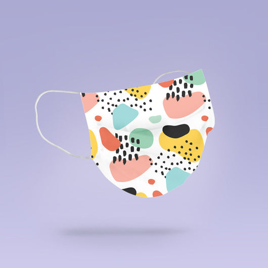 REUSABLE FACE MASK - Soft, Cloth, Washable, Re-Usable, Cool, Trendy Geometric Shape Pattern Mask - Mouth Cover - Geometric Pattern Face Mask