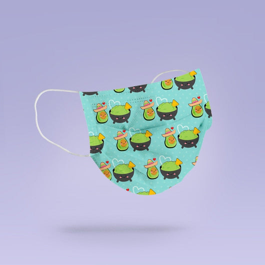 Washable & Reusable Cloth Avocado Mexican Guacamole Face Mask Cover