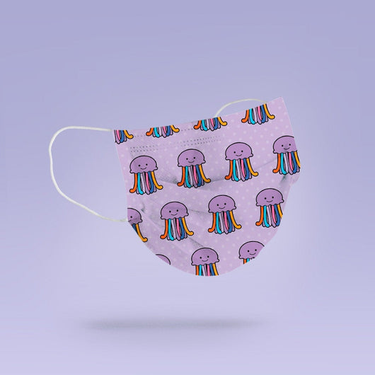 Washable & Reusable Cloth Purple Jelly Fish Face Mask Cover