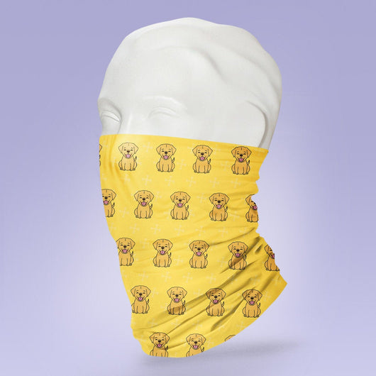 Washable & Reusable Brown Golden Retriever Face Mask -   Gaiter Face Shield - Face Mask