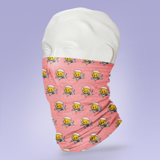 Washable & Reusable Space Cat Face Mask -  Gaiter Face Shield - Face Mask