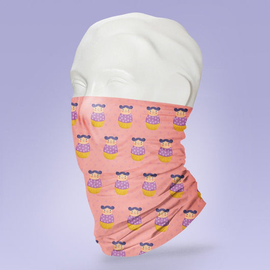 Washable & Reusable Pink Russian Doll-  Gaiter Face Shield - Face Mask