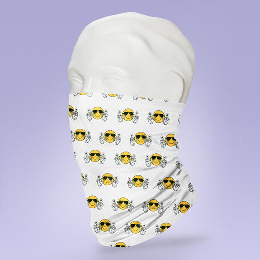 White Washable & Reusable Groovy Peace Sign Face Mask - Face Shield - Face Mask