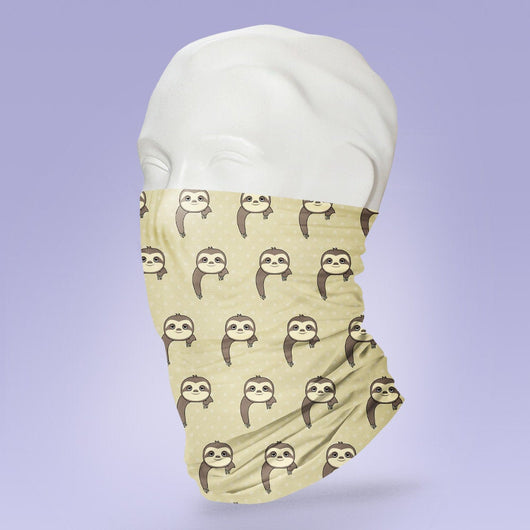 Washable & Reusable Cute Brown Sloth Mask - Face Shield - Face Mask