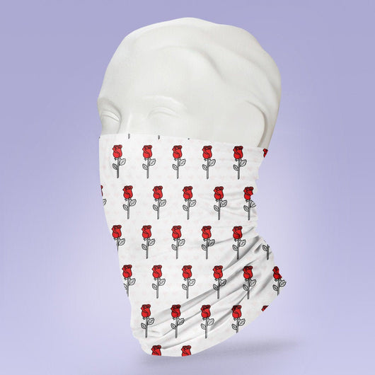 Washable & Reusable White Rose Feminist Face Mask - Face Shield - Face Mask