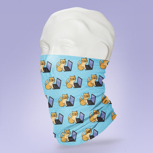 Washable & Reusable We Can Do It - Computer Coding Cat Face Mask - Face Shield - Face Mask