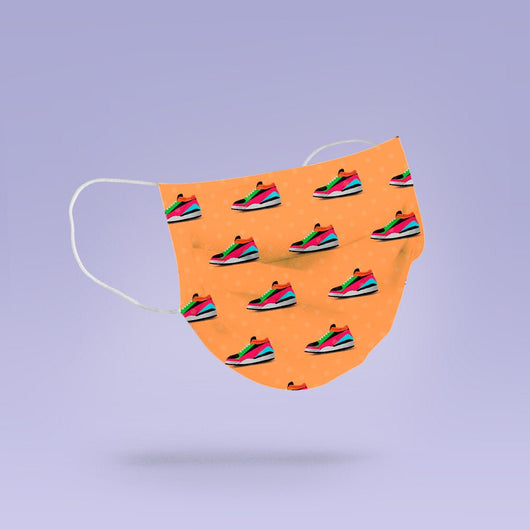Washable & Reusable Orange Sneaker Head Face Mask Mask Cover - Sneaker Face Mask