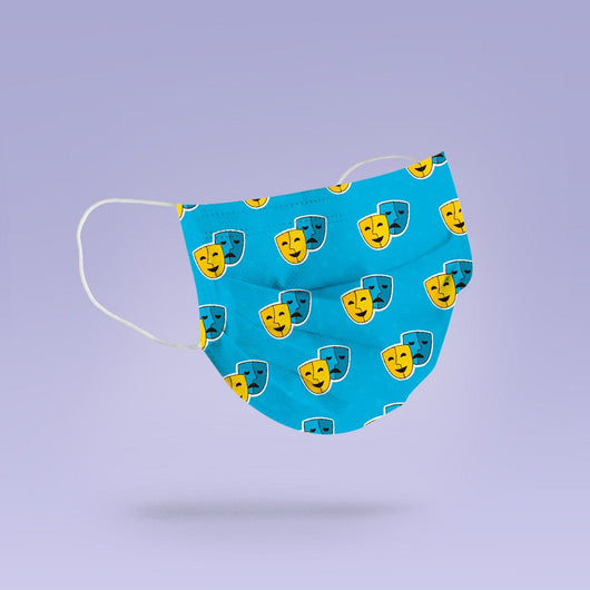 REUSABLE FACE MASK -  Soft, Cloth, Anti-Dust, Washable, Re-Usable, Theater Print Adult Mouth Cover - Drama Face Mask