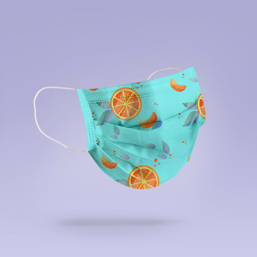 Washable & Reusable Blue Oranges Face Mask Cover - Oranges Face Mask - Oranges Mask