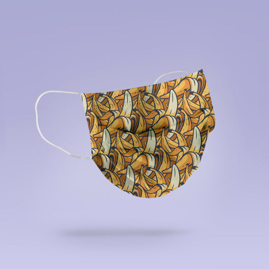 Washable & Reusable Banana Cloth Face Mask Cover - Banana Pattern Face Mask
