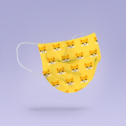 REUSABLE FACE MASK -  Soft, Cloth, Shiba Inu Design, Washable, Re-Usable, Ferret Themed  Face Mask - Adult Mouth Cover - Shiba Inu Face Mask