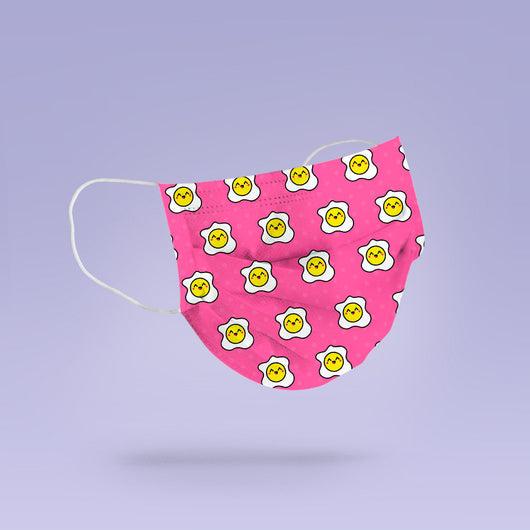 REUSABLE EGG MASK - Soft, Cloth, Washable, Re-Usable, Pink Face Mask - Adult Mouth Cover - Egg Face Mask