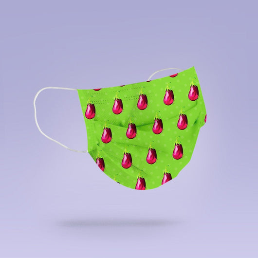 REUSABLE Eggplant Face Mask - Soft, Cloth, Washable, Re-Usable, Green Face Mask - Adult Mouth Cover - Eggplant Face Mask