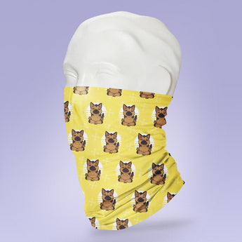 Washable & Reusable Yoga German Shepherd Themed Mask - Gaiter Face Shield - Face Mask - Face Buff - Snood - German  Shepherd Dog Face Gator