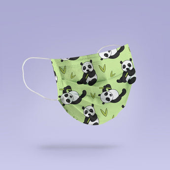 REUSABLE FACE MASK - Soft, Cloth, Washable, Re-Usable Panda Face Mask - Adult Mouth Cover - Pandal Print Face Mask