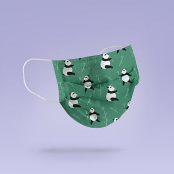 REUSABLE FACE MASK - Soft, Cloth, Washable, Re-Usable Panda Face Mask - Adult Mouth Cover - Panda Print Face Mask