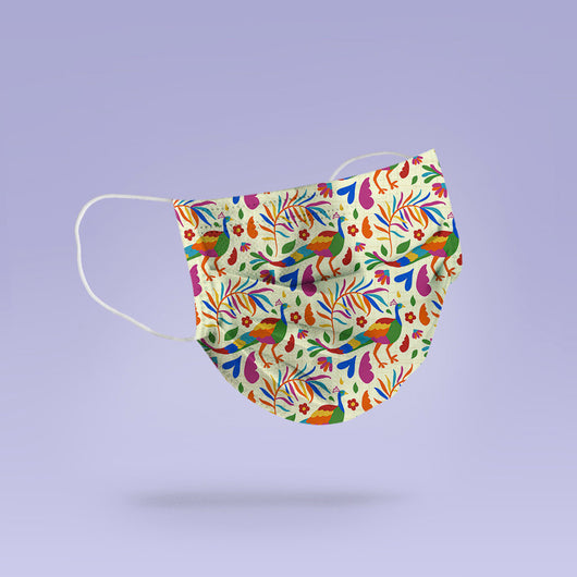 REUSABLE FACE MASK -  Soft, Cloth, Anti-Dust, Washable, Re-Usable, Peacock Print Adult Mouth Cover - Peacock Face Mask