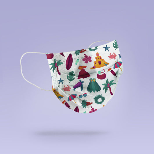 REUSABLE FACE MASK -  Soft, Cloth, Anti-Dust, Washable, Re-Usable, Hawaii Print Adult Mouth Cover - Hawaiian Face Mask