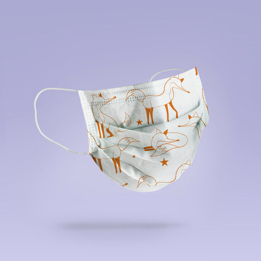 REUSABLE FACE MASK -  Soft, Cloth, Anti-Dust, Washable, Re-Usable, Abstract Fox Adult Mouth Cover - Fox Face Mask