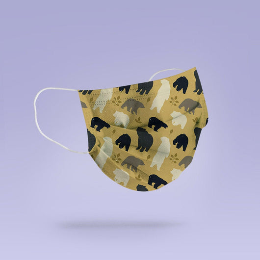 REUSABLE FACE MASK -  Soft, Cloth, Anti-Dust, Washable, Re-Usable, Bear Adult Mouth Cover - Bear Face Mask