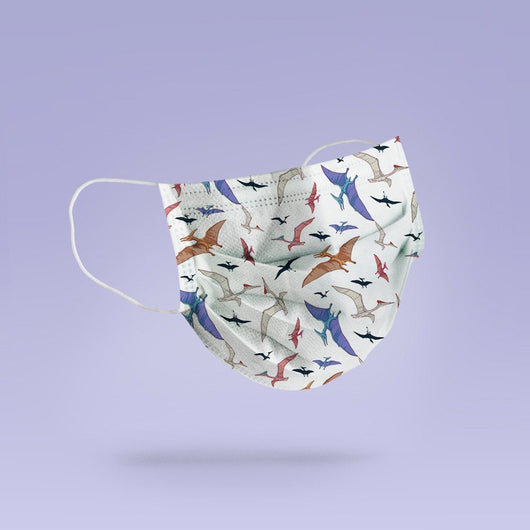 REUSABLE FACE MASK -  Soft, Cloth, Anti-Dust, Washable, Re-Usable,  Pygeosaur Adult Mouth Cover - Dinosaur Face Mask - Pterodactyls